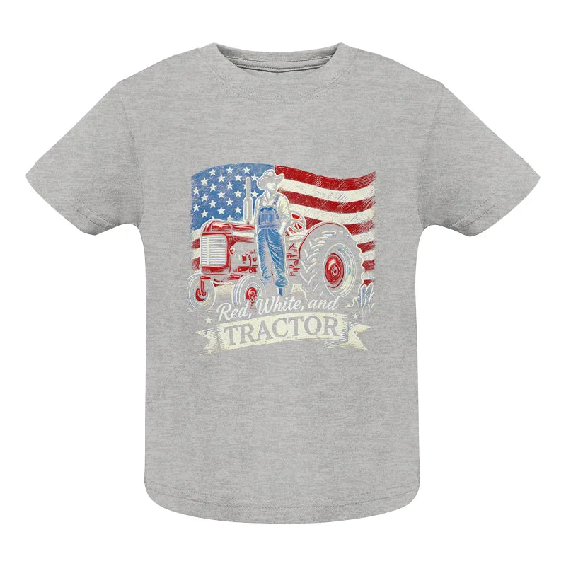 Image of Red White And Tractor - Infant Fine Jersey Tee