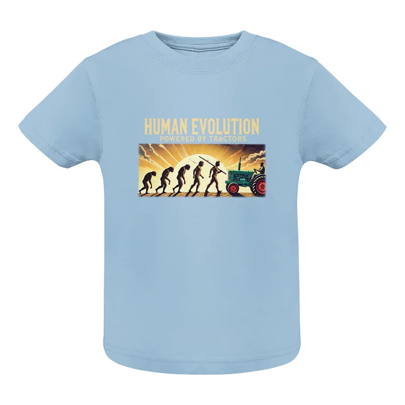 Human Evolution Powered By Tractors - Infant Fine Jersey Tee