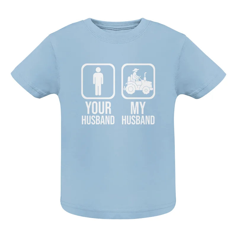 Image of My Husband Is Cooler Than Yours Funny Farm Tractor 1 - Infant Fine Jersey Tee