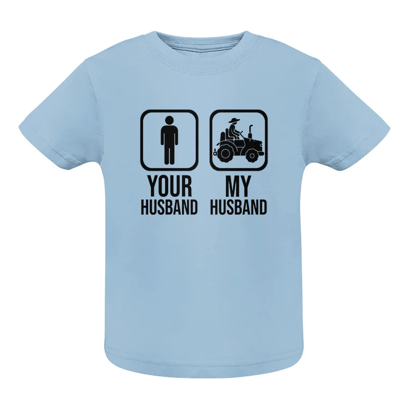 Image of My Husband Is Cooler Than Yours Funny Farm Tractor 2 - Infant Fine Jersey Tee