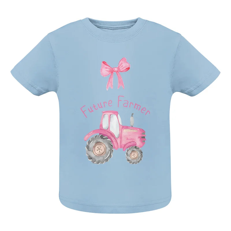 Image of Pink Tractor For Future Farmer - Infant Fine Jersey Tee