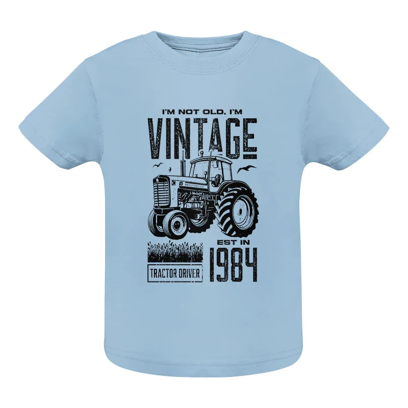 Vintage Tractor Farmer Birthday Born In 1984 1 - Infant Fine Jersey Tee