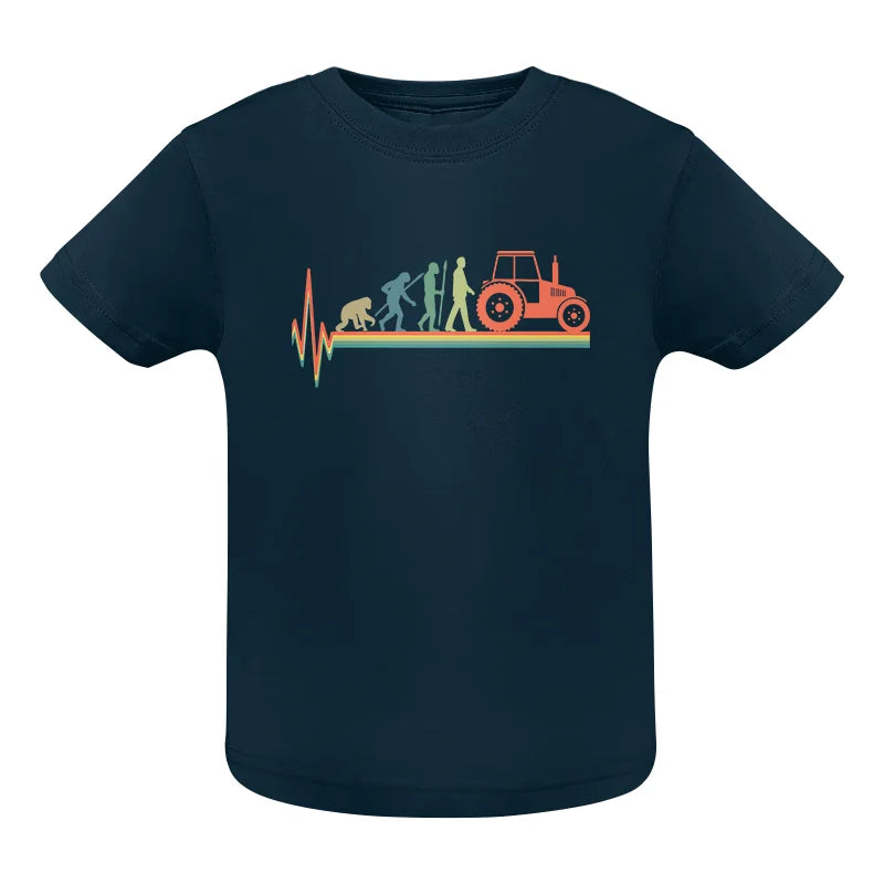 Heartbeat Evolution Farmer Tractor Agriculture Vintage - Infant Fine Jersey Tee