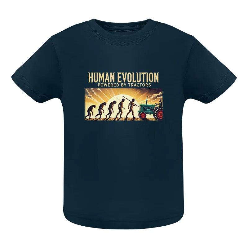 Human Evolution Powered By Tractors - Infant Fine Jersey Tee