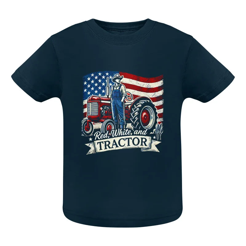 Red White And Tractor - Infant Fine Jersey Tee