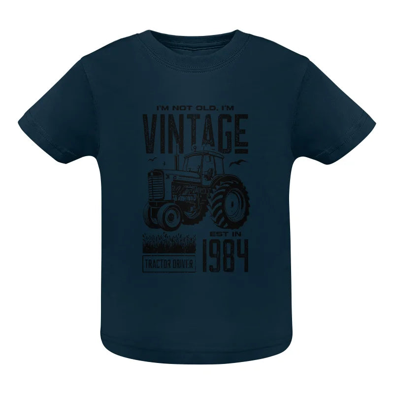 Vintage Tractor Farmer Birthday Born In 1984 1 - Infant Fine Jersey Tee