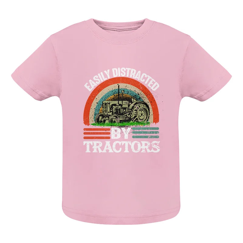 Image of Easily Distracted By Tractors - Infant Fine Jersey Tee