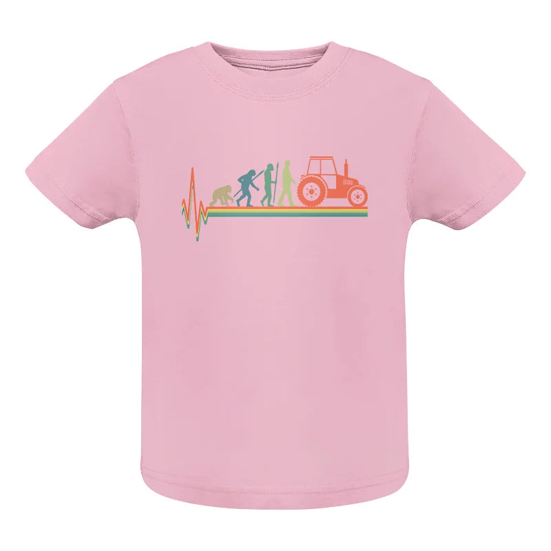 Heartbeat Evolution Farmer Tractor Agriculture Vintage - Infant Fine Jersey Tee