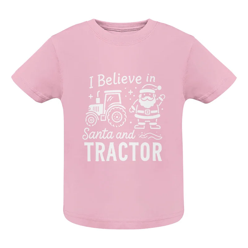 Image of I Believe In Santa And Tractor - Infant Fine Jersey Tee