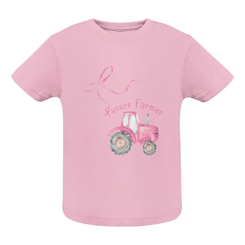 Pink Bow Cute Tractor - Infant Fine Jersey Tee