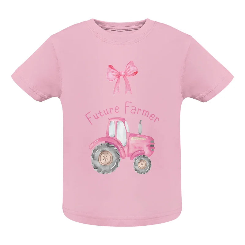 Image of Pink Tractor For Future Farmer - Infant Fine Jersey Tee