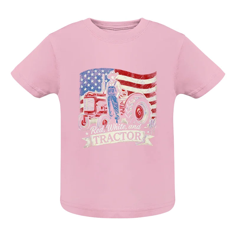 Red White And Tractor - Infant Fine Jersey Tee