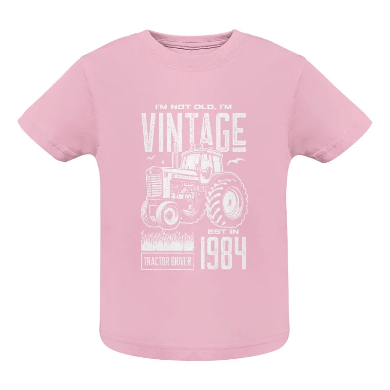 Vintage Tractor Farmer Birthday Born In 1984 2 - Infant Fine Jersey Tee