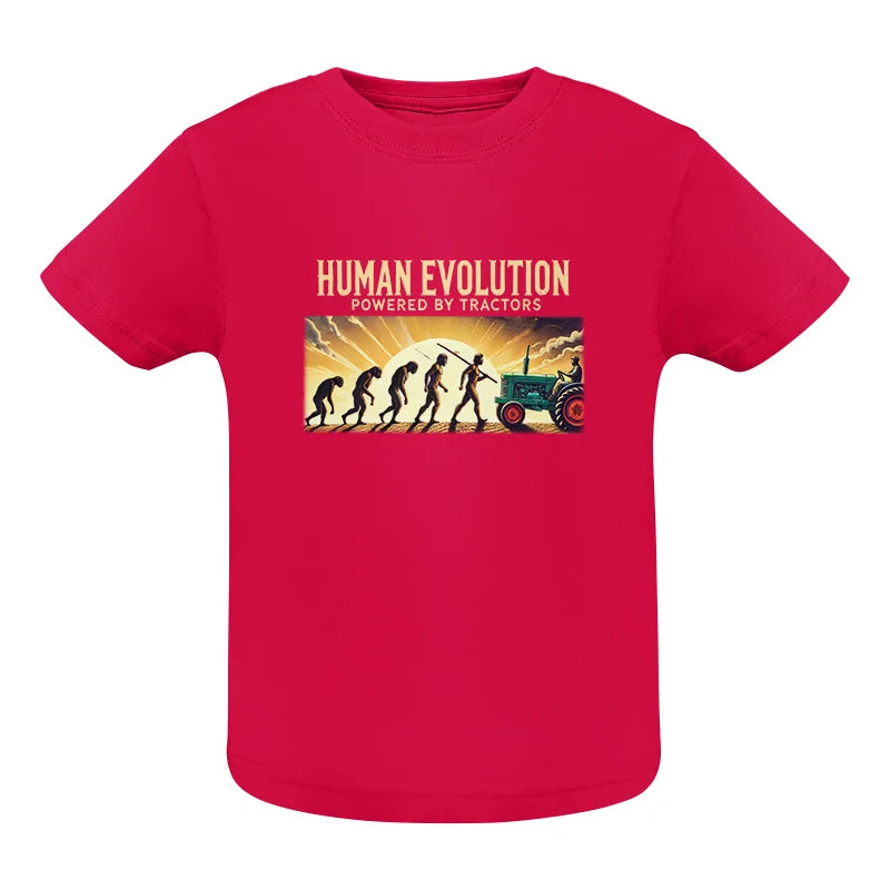 Image of Human Evolution Powered By Tractors - Infant Fine Jersey Tee