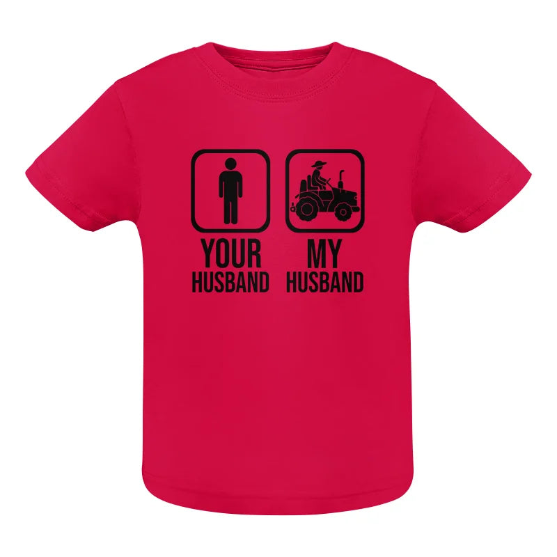 Image of My Husband Is Cooler Than Yours Funny Farm Tractor 2 - Infant Fine Jersey Tee