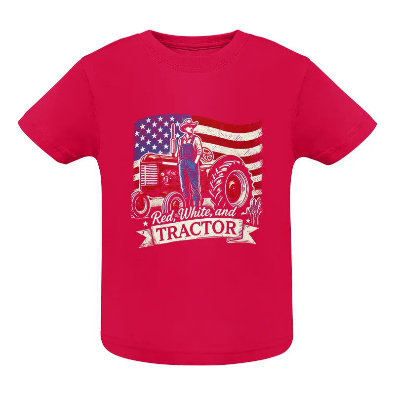 Red White And Tractor - Infant Fine Jersey Tee