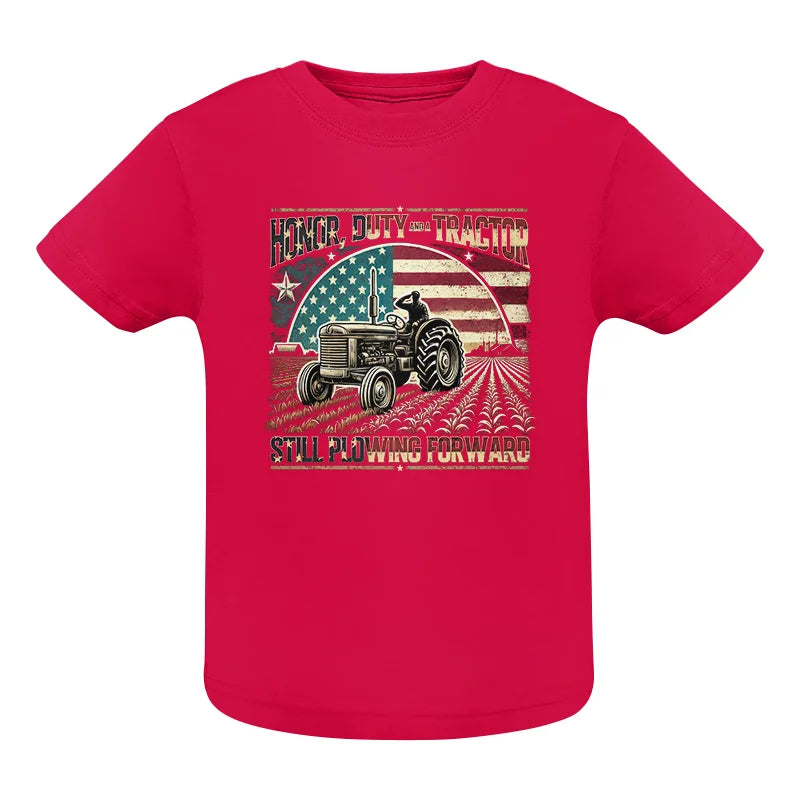 Veteran Farmer Honor Duty And A Tractor 1 - Infant Fine Jersey Tee