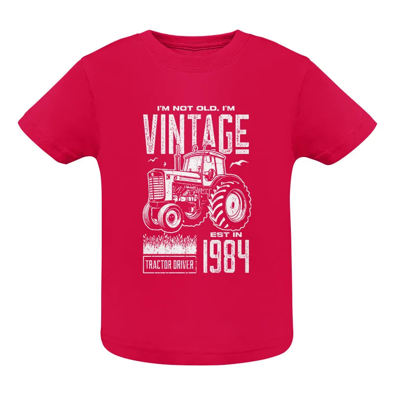 Vintage Tractor Farmer Birthday Born In 1984 2 - Infant Fine Jersey Tee