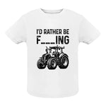 Funny I Would Rather Be Farming Tractor 1 - Infant Fine Jersey Tee