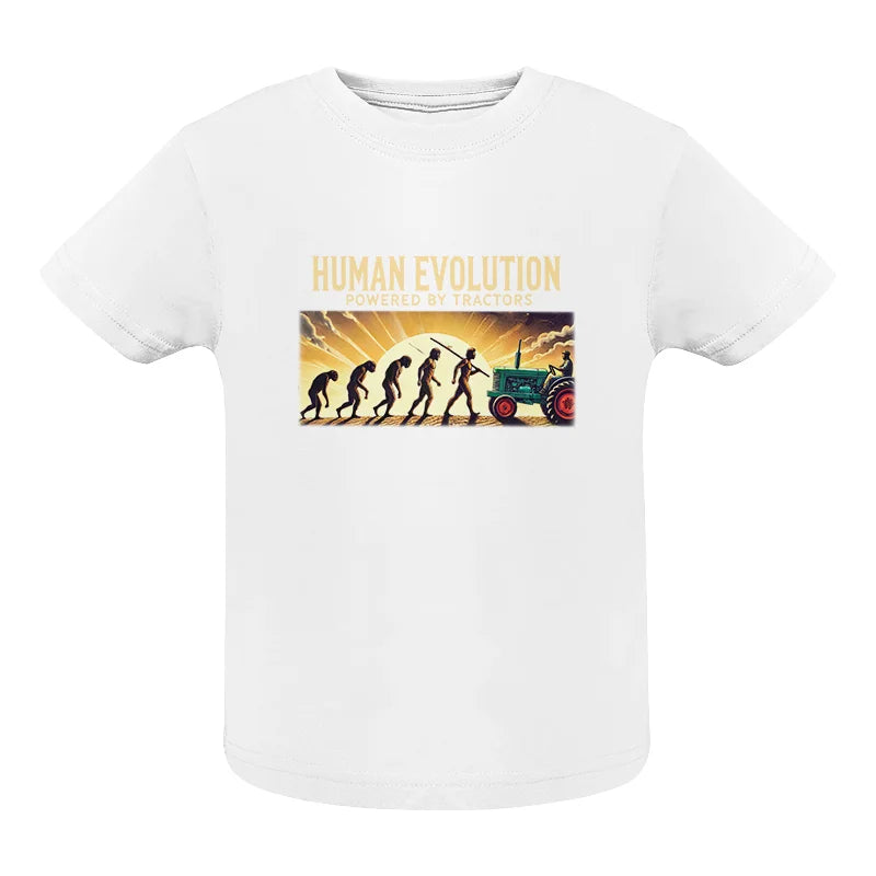 Human Evolution Powered By Tractors - Infant Fine Jersey Tee