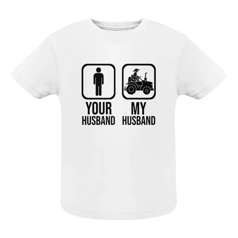 Image of My Husband Is Cooler Than Yours Funny Farm Tractor 2 - Infant Fine Jersey Tee