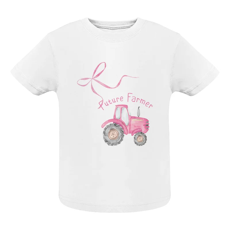 Pink Bow Cute Tractor - Infant Fine Jersey Tee