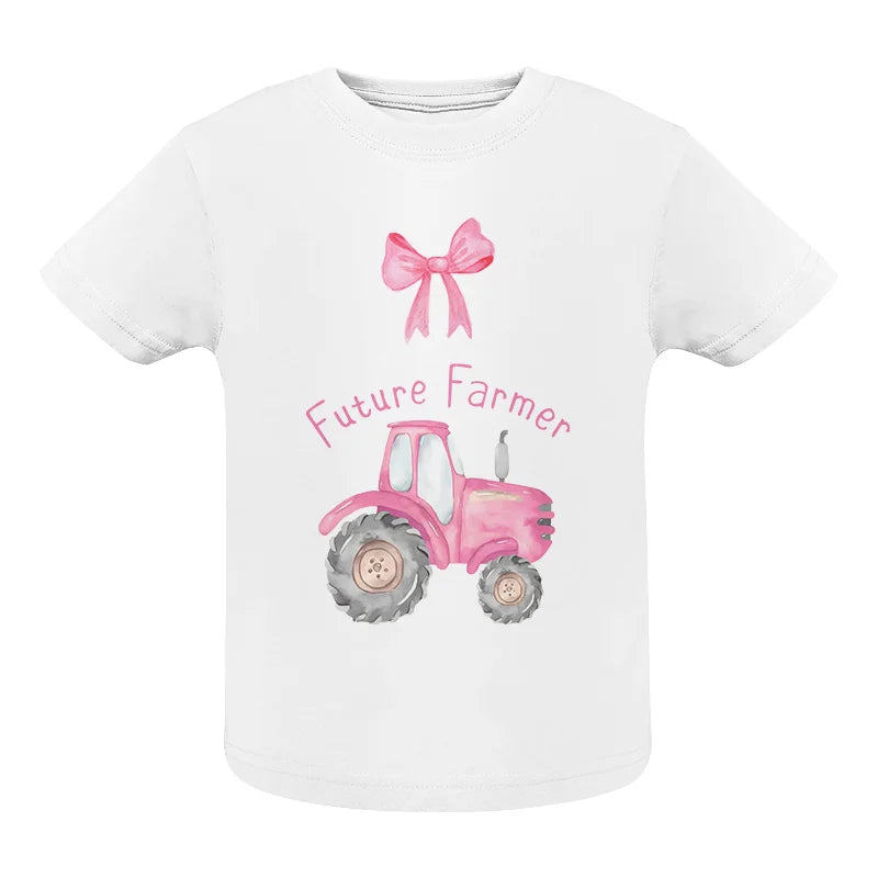 Pink Tractor For Future Farmer - Infant Fine Jersey Tee