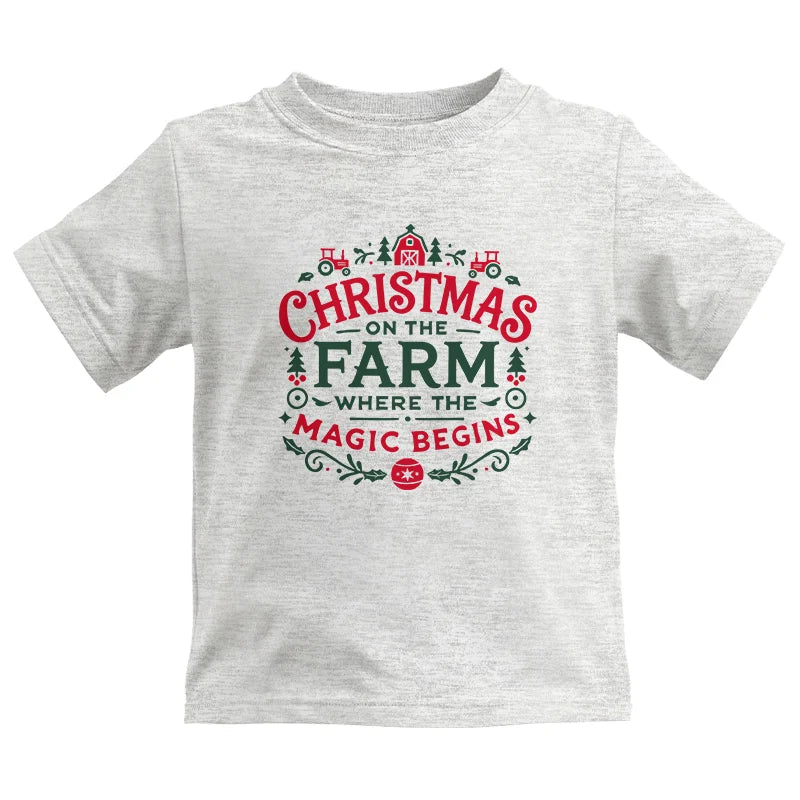 Christmas on the Farm Where the Magic Begins! 1 - Kids Heavy Cotton™ Tee