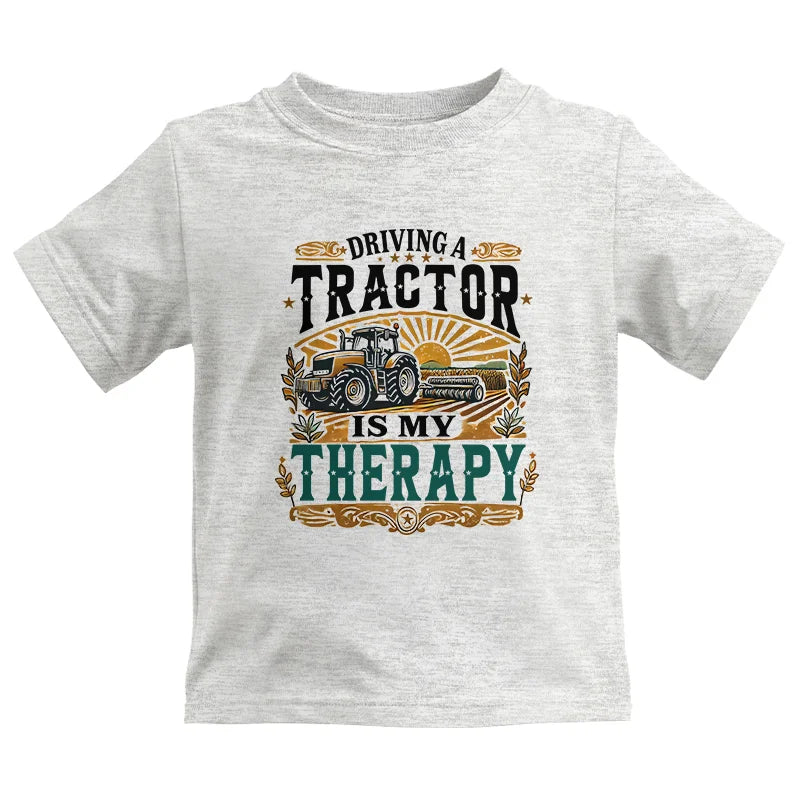 Image of Driving A Tractor Is My Therapy - Kids Heavy Cotton™ Tee