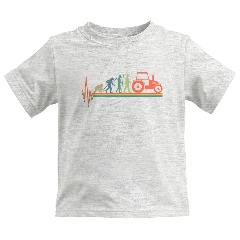 Heartbeat Evolution Farmer Tractor Agriculture Vintage - Kids Heavy Cotton™ Tee