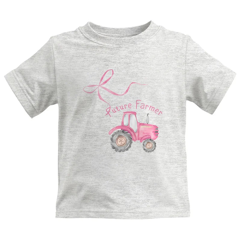 Image of Pink Bow Cute Tractor - Kids Heavy Cotton™ Tee