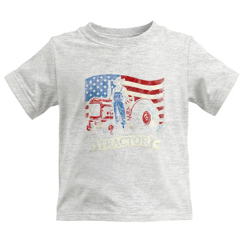 Red White And Tractor - Kids Heavy Cotton™ Tee