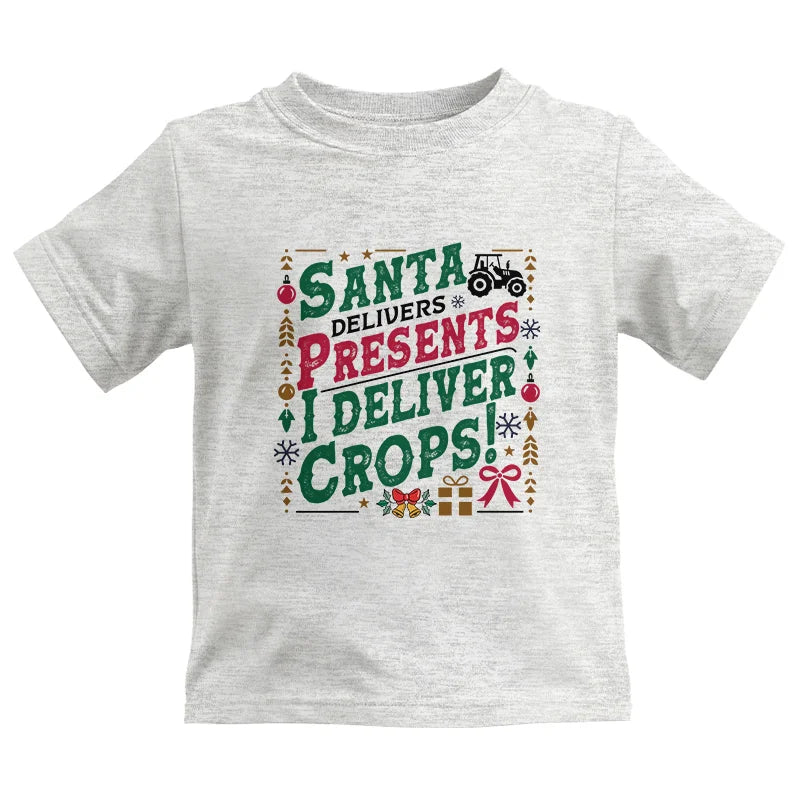 Image of Santa Deliver Present I Deliver Crops! - Kids Heavy Cotton™ Tee