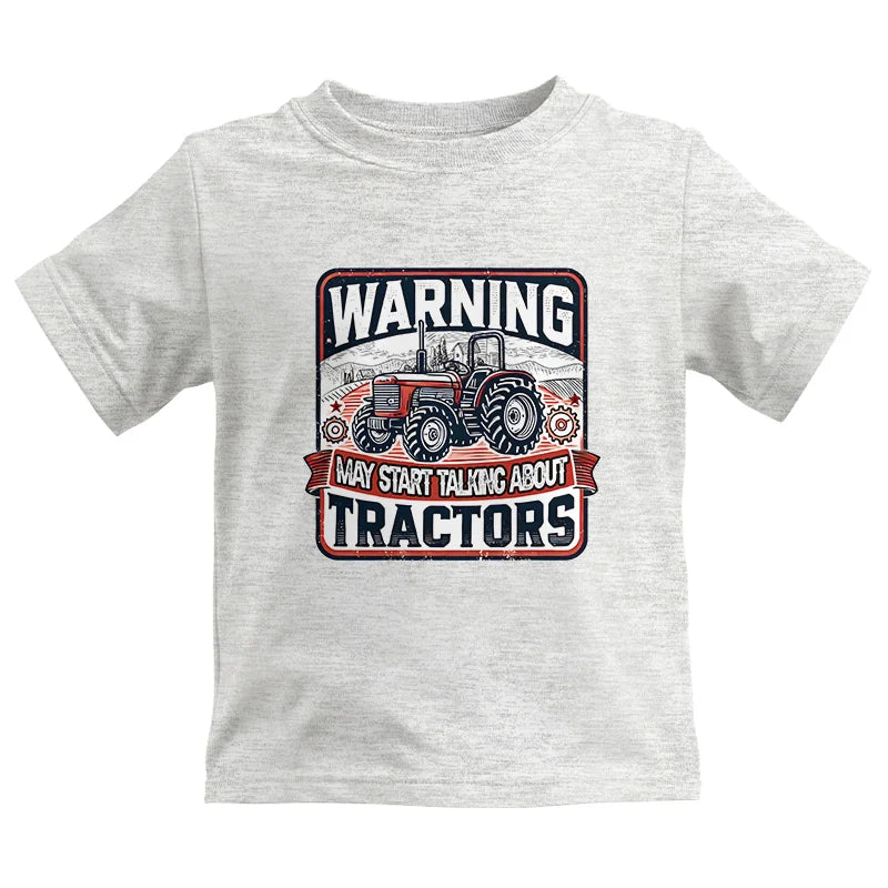 Image of Warning May Start Talking About Tractors - Kids Heavy Cotton™ Tee