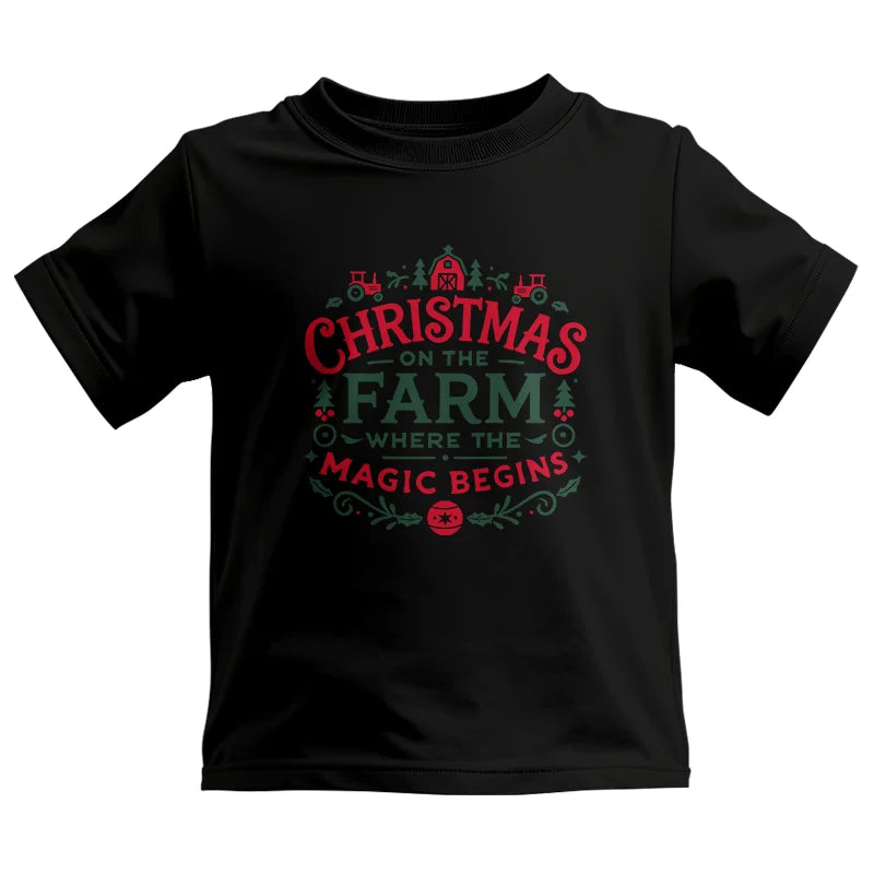 Christmas on the Farm Where the Magic Begins! 1 - Kids Heavy Cotton™ Tee