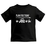 Funny Farmer Plan For Today Coffee Tractor Beer Bed - Kids Heavy Cotton™ Tee