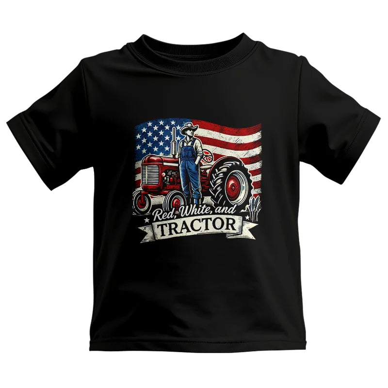 Red White And Tractor - Kids Heavy Cotton™ Tee