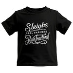 Sleighs Are Overrated_Real Farmers Ride Tractors! - Kids Heavy Cotton™ Tee