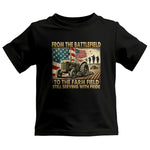 Veteran Farmer From The Battlefield To The Farm Field 1 - Kids Heavy Cotton™ Tee