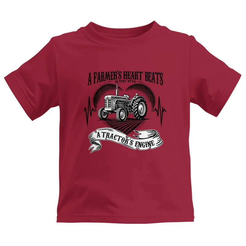 Image of A Farmer’s Heart Beats A Tractor’s Engine - Kids Heavy Cotton™ Tee