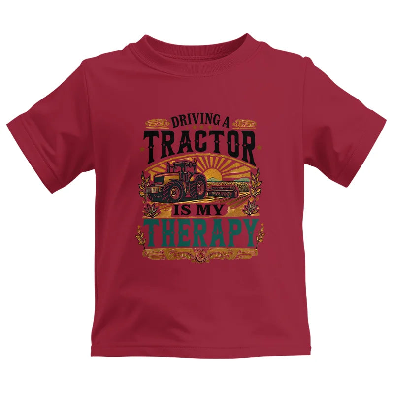 Image of Driving A Tractor Is My Therapy - Kids Heavy Cotton™ Tee