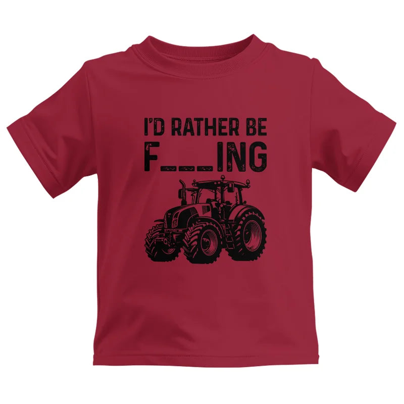 Funny I Would Rather Be Farming Tractor 1 - Kids Heavy Cotton™ Tee