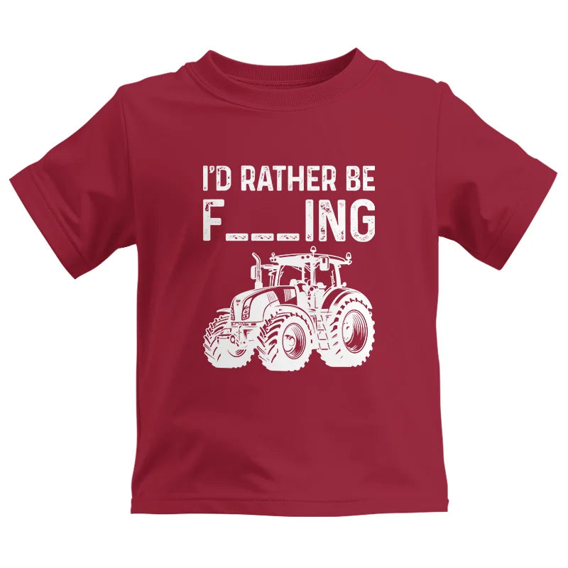 Funny I Would Rather Be Farming Tractor 2 - Kids Heavy Cotton™ Tee