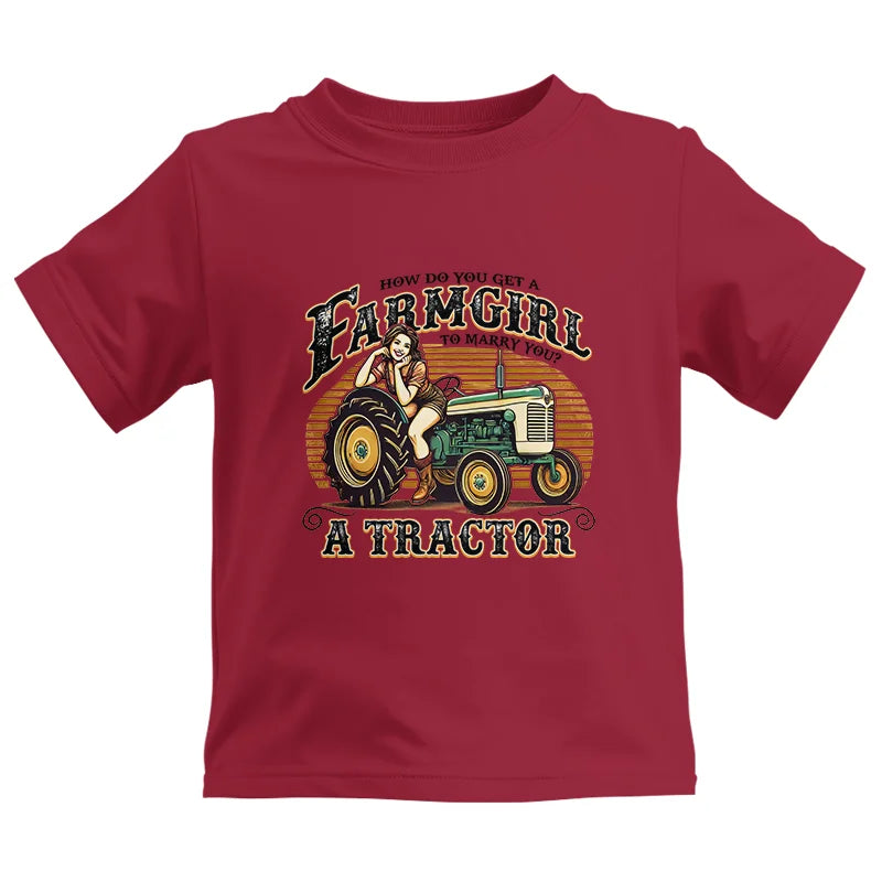 Get A Farmgirl To Marry You_A Tractor - Kids Heavy Cotton™ Tee