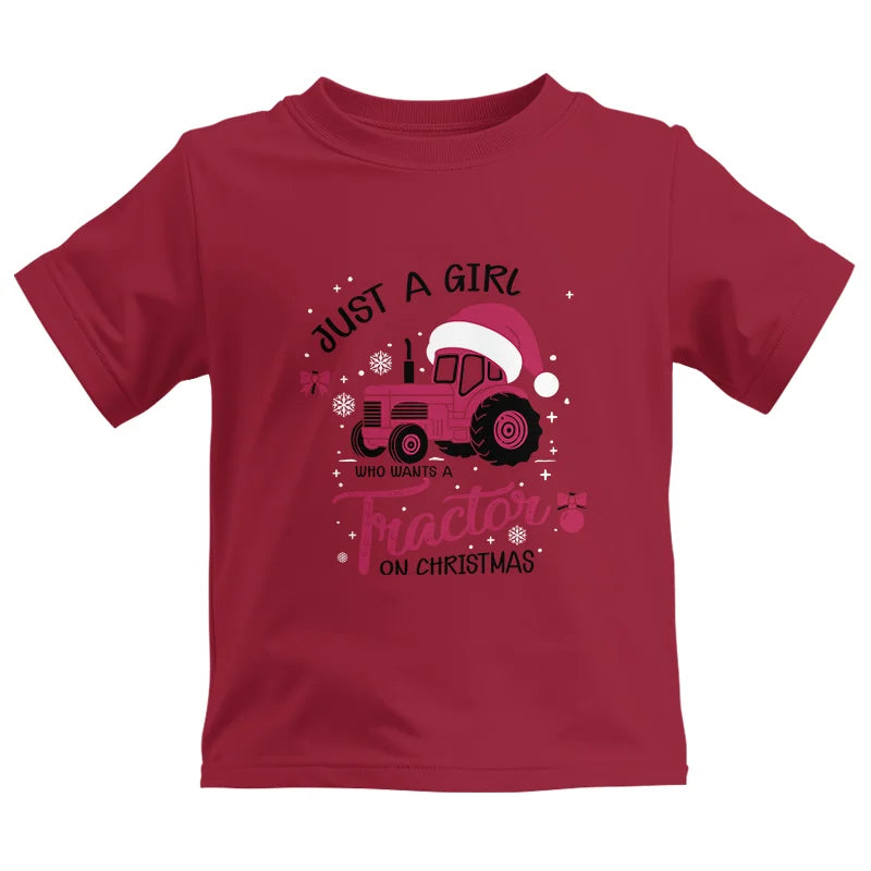 Image of Just A Girl Who Want A Tractor On Christmas - Kids Heavy Cotton™ Tee