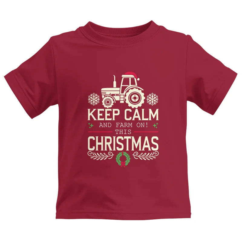 Keep Calm And Farm On! This Christmas - Kids Heavy Cotton™ Tee