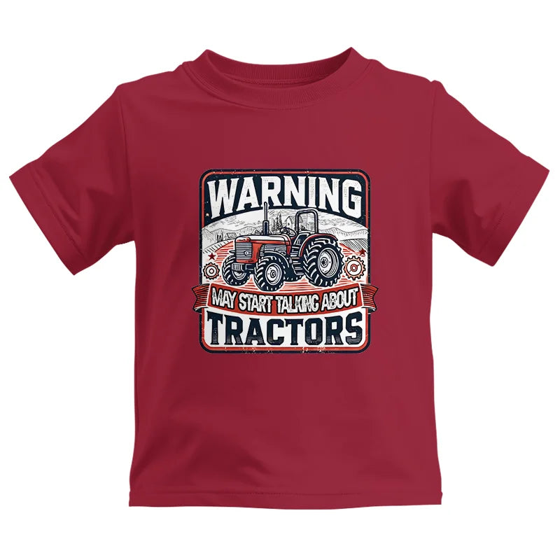 Image of Warning May Start Talking About Tractors - Kids Heavy Cotton™ Tee