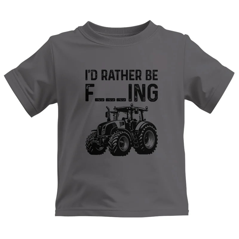 Funny I Would Rather Be Farming Tractor 1 - Kids Heavy Cotton™ Tee