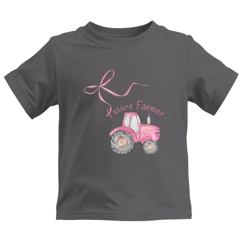 Image of Pink Bow Cute Tractor - Kids Heavy Cotton™ Tee