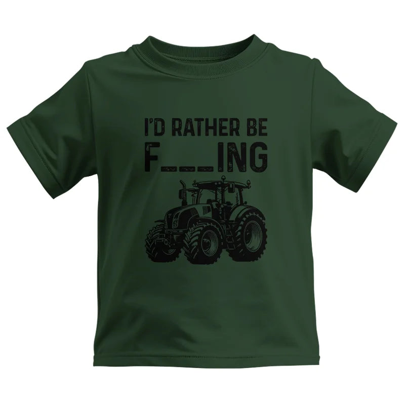 Funny I Would Rather Be Farming Tractor 1 - Kids Heavy Cotton™ Tee